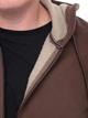 Толстовка мужская коричневая теплая на флисе 309-1 XL - изображение 9