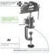 Профессиональные универсальные тиски INTERTOOL HT-0094 78 мм с поворотным шарниром 360° для мастерской и столярных работ - изображение 3