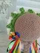 Вязаная игрушка "Украиночка в веночке с ромашками" интерьерная кукла, сувенир, 23 см, ручная работа, производство Украина - изображение 4