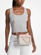 Женская сумка кросс-боди Michael Kors Jet Set Large Logo Crossbody Bag 24*5*16,5 см бело-розовая - изображение 4