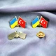 Подвійний значок-пін з прапорами України та Туреччини (00008) - зображення 2