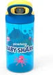 Дитяча пляшка для води Zak Designs Baby Shark із соломинкою та вбудованою петлею для перенесення не протікає виготовлена з міцного пластику - зображення 3