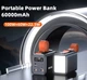Павербанк Power bank 60000 mAh PD 100W з ліхтарем для швидкої зарядки ноутбука планшета смартфона LED дисплей високої ємності дорожній зовнішній акумулятор адаптер - зображення 5