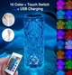 Настольная аккумуляторная лампа с пультом 22см ночник Роза с пультом RGB Crystal Rose - изображение 3