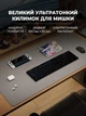 Игровой коврик для мыши и клавиатуры большой водонепроницаемый ультратонкий 100х50 см из экокожи Серый (CRT-005) - изображение 1