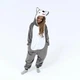 Піжама кігурумі Kigurumi для дівчинки Хаскі з язиком Сірий на зріст 110-120 см (202841) - зображення 5