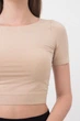 Топ з коротким рукавом та круглим вирізом Giulia CROP T-SHIRT L/XL Beige-naturale - зображення 2
