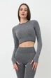 Спортивний топ вкорочений із розрізом на рукаві Giulia CROP TOP SPORT MELANGE S/M Black-nero (1) - зображення 1