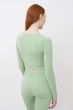 Топ вкорочений з довгим рукавом Giulia CROP TOP S/M Green-kohlrabi - изображение 2