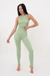 Леггинсы женские спортивные в рубчик с моделирующим швом Giulia LEGGINGS RIB S/M Green-kohlrabi, из микрофибры - изображение 6