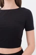 Топ з коротким рукавом та круглим вирізом Giulia CROP T-SHIRT S/M Black-nero - изображение 2