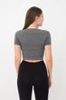 Топ з коротким рукавом та круглим вирізом Giulia CROP T-SHIRT L/XL Grey-poppy seed - изображение 3