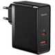 Блок живлення Швидка зарядка Мережевий зарядний пристрій Baseus GaN5 Pro Type-C+USB 100W EU (CCGP09020) для iPhone iPad Samsung Lenovo Xiaomi Macbook Black - зображення 1