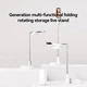 Підставка-тримач настільний USAMS US-ZB265 Multi-function Rotatable Folding Storage Live Stream White - зображення 2