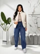 Теплий короткий жіночій жилет K5 fashion 2201/3 з накладними кишенями 42-44 молочний - зображення 5
