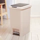 Ведро для мусора 45 л с крышкой и педалью пластиковое MVM BIN-01 45L BEIGE - изображение 3