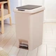 Ведро для мусора 30 л с крышкой и педалью пластиковое MVM BIN-01 30L BEIGE - изображение 3