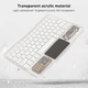 Бездротова клавіатура з мишею для пк та планшетів iPad & Tab KB333 Bluetooth USB 2.4Гц RGB Білий Прозорий - зображення 5