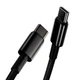 Кабель Baseus Tungsten Gold Type-C to Type-C 100W 1m 20V 5A для швидкої зарядки - зображення 6