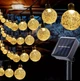 Уличная гирлянда Шарики 1,7см на солнечной батарее 11 метров 60 LED теплый белый - изображение 1