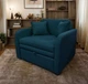 Диван прямой Tobi Sho Юниор-1.2 раскладной мягкий велюр Magic Deep Ocean, 1380х800х800 мм - изображение 1