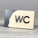 Табличка WC 175x100мм Черная - изображение 2