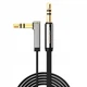 Аудіокабель mini jack 3,5mm UGREEN Straight to angle flat cable з кутовим L-подібним штекером (2m). Grey - зображення 2