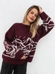 Свитер "Шепит" Romashka, Бордовый+, One Size, 18378 - изображение 4
