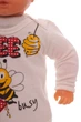 Боди с длинным рукавом велюр белое Bee MiniPapi 62 см (26694) - изображение 2