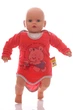Боди с длинным рукавом велюр красное с мишкой MiniPapi 80 см (26685) - изображение 3