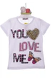 Футболка для девочки трикотажная love you белая 122 см (38208) - изображение 1