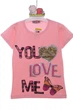 Футболка для девочки трикотажная love you розовая 122 см (38207) - изображение 1