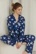 Пижама Forli Пижамный костюм из фланели с брюками Inflorescence S Синий FL0057-67-69_S - изображение 1