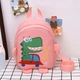 Дитячий дошкільний рюкзак рожевий Dinosaur Rose з принтом динозавра 20*13*8см - зображення 2