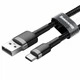 Data-кабель Baseus Cafule CATKLF-AG1 USB - Type-C 3A 0.5m, Black-Gray - зображення 3