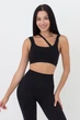 Топ женский с ассиметричными бретелями Giulia TOP RIB CO M/L Black-black, Топ на широких бретелях бесшовный - изображение 1