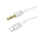 Aux кабель Borofone BL19 Type-C (male) – AUX 3.5мм (male) 1m, White - зображення 1