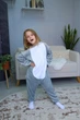 Піжама кігурумі Kigurumi для дівчинки Зайчик Кролик Сірий на зріст 100 - 110 см (202941) - зображення 7