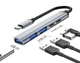 USB хаб/концентратор 5 в 1: 3 x USB 3.0 2.0, 2 x USB TYPE-C 65W PD Док станція Сірий - зображення 1