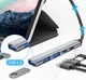 USB хаб/концентратор 5 в 1: 3 x USB 3.0 2.0, 2 x USB TYPE-C 65W PD Док станція Сірий - зображення 4