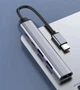 USB хаб/концентратор 5 в 1: 3 x USB 3.0 2.0, 2 x USB TYPE-C 65W PD Док станція Сірий - зображення 13