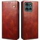 Чехол-книжка с кармашками UniCase Leather Wallet для Motorola Edge 50 Neo / Edge 60 Neo - Brown - изображение 1