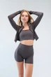 Женский комплект для спорта Soft, grey (топ, шорты, кофта на застежку) - L - изображение 5