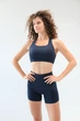 Жіночий комплект для спорту Soft, blue (топ, шорти, кофта на застібку) - XL - зображення 7