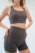 Женский комплект для спорта Soft, grey (топ, шорты, кофта на застежку) - L - изображение 8
