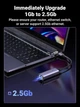 Адаптер Ethernet 2.5G UGREEN CM648 переходник USB Type-A to RJ45 2500Mbps Сетевая карта для ноубука, ПК Grey (25051) - изображение 8