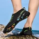Обувь для пляжа и кораллов аквашузы Diving shoes черные с зеленым плоская подошва 38-39 ( 24,5 см ) 201 - изображение 3