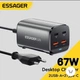 Сетевое зарядное устройство для Essager (ECT2AC-JYB0G-Z) Gray Collection 67W 2xUSB-A, 2xUSB-C, PD3.0, QC4.0 GaN Desktop - изображение 1