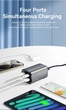 Сетевое зарядное устройство для Essager (ECT2AC-JYB0G-Z) Gray Collection 67W 2xUSB-A, 2xUSB-C, PD3.0, QC4.0 GaN Desktop - изображение 5