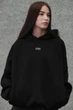 Жіноче Оверсайз Худі Толстовка На Флісі З Капюшоном Та Принтом Without Onesize 1702 Black - зображення 1